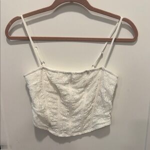 BP White Floral Lace Corset size medium